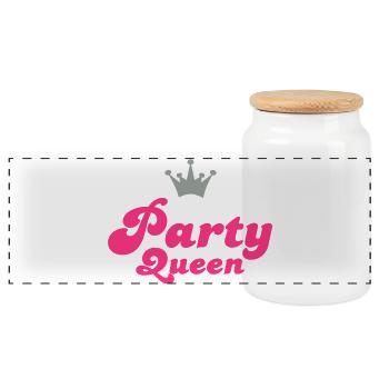 party - Panorama Keksdose mit Holzdeckel - Weiß - Vorne