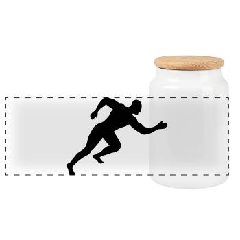 sports - Panoramic Cookie Jar with Wooden Lid - white - Front