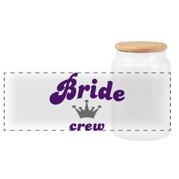 mariée - Boîte à biscuits avec couvercle en bois - blanc - Devant