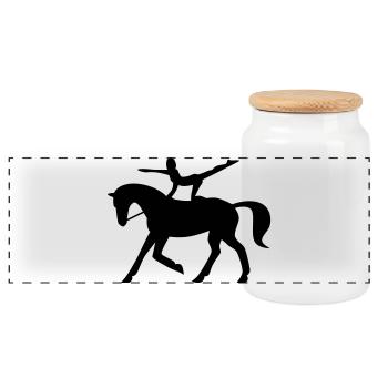 Horse Vaulting - Panorama Keksdose mit Holzdeckel - Weiß - Vorne