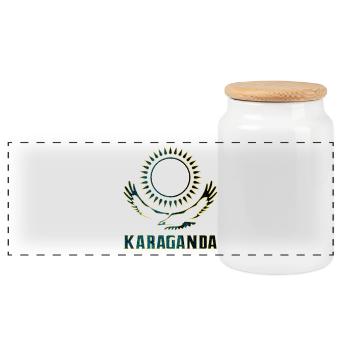 Cadeau Karaganda Kazakhstan - Boîte à biscuits avec couvercle en bois - blanc - Devant