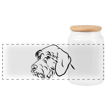 Jagdhunde Portrait - Panorama Keksdose mit Holzdeckel - Weiß - Vorne