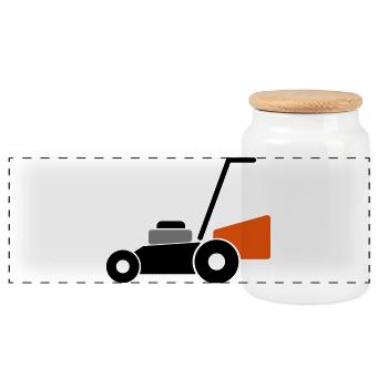 Tondeuses à gazon - Boîte à biscuits avec couvercle en bois - blanc - Devant
