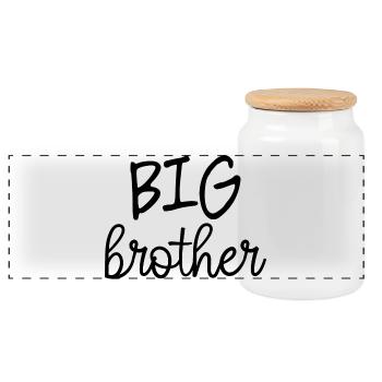 Frère aîné - Boîte à biscuits avec couvercle en bois - blanc - Devant