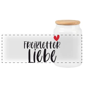 Klettern Freiklettern Liebe Berge Schweiz Geschenk - Panorama Keksdose mit Holzdeckel - Weiß - Vorne