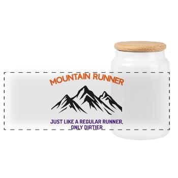 Coureur de montagne - Boîte à biscuits avec couvercle en bois - blanc - Devant