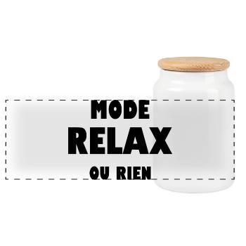 Mode relax ou rien - Boîte à biscuits avec couvercle en bois - blanc - Devant