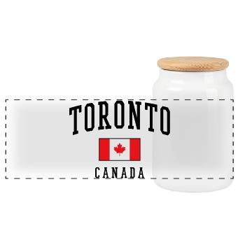 Idée cadeau pour le design du drapeau du Canada à Toronto - Boîte à biscuits avec couvercle en bois - blanc - Devant