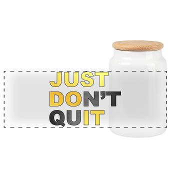 Ne le faites pas. Ne vous contentez pas de le faire! # - Boîte à biscuits avec couvercle en bois - blanc - Devant