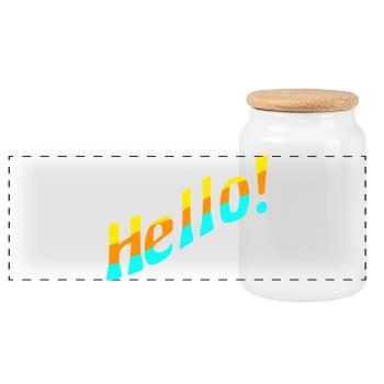 Hello! - Panorama Keksdose mit Holzdeckel - Weiß - Vorne