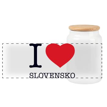 I LOVE SLOVAKIA Slowakei - Panorama Keksdose mit Holzdeckel - Weiß - Vorne