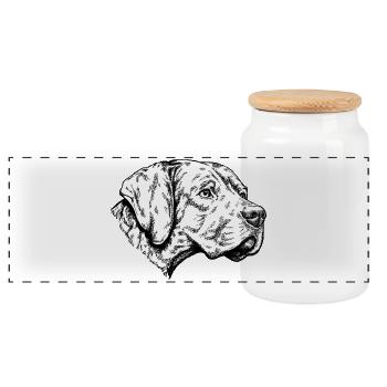 Braque du Bourbonnais Portrait - Panoramic Cookie Jar with Wooden Lid - white - Front