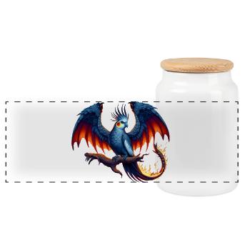 Dragon nymphe (03) - Boîte à biscuits avec couvercle en bois - blanc - Devant