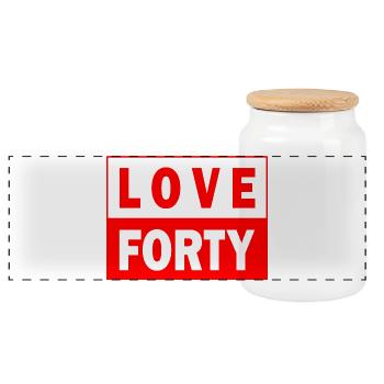 Chemise Love Forty Tennis Birthday Design 40 - Boîte à biscuits avec couvercle en bois - blanc - Devant