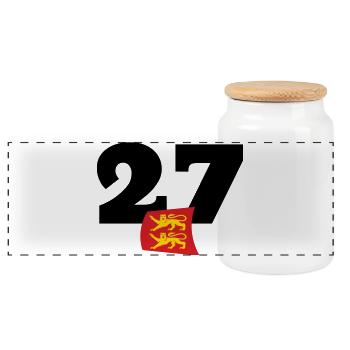 Normandy - Eure - 27 - Panoramic Cookie Jar with Wooden Lid - white - Front
