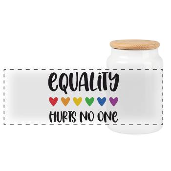 Mois de la fierté LGBT - L’égalité ne fait de mal à personne - Boîte à biscuits avec couvercle en bois - blanc - Devant