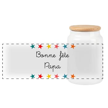 HAPPY FATHER'S DAY. DAD. FATHER's DAY - Panoramic Cookie Jar with Wooden Lid - white - Front