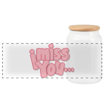 i miss you Exclusive Designs - Panoramic Cookie Jar with Wooden Lid - white - Front