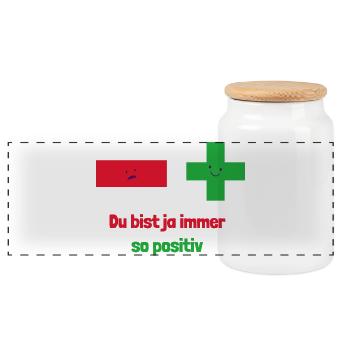 Du bist ja immer so positiv: Mathematische Denkwei - Panorama Keksdose mit Holzdeckel - Weiß - Vorne