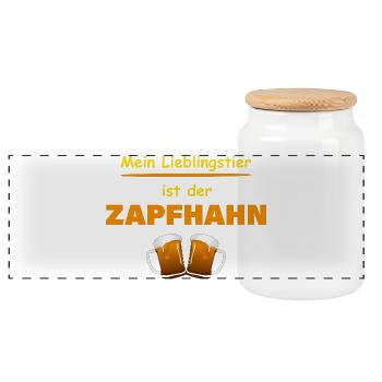 TAP - Panoramic Cookie Jar with Wooden Lid - white - Front