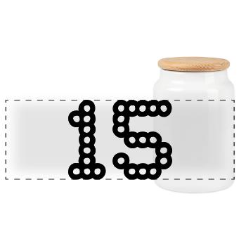 15. 15 YEARS. 15th ANNIVERSARY. 15 YEAR ANNIVERSARY. - Panoramic Cookie Jar with Wooden Lid - white - Front