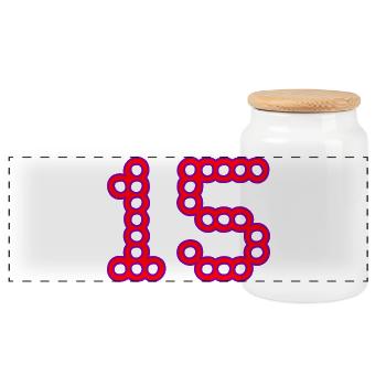 15. 15 YEARS. 15th ANNIVERSARY. 15 YEAR ANNIVERSARY. - Panoramic Cookie Jar with Wooden Lid - white - Front