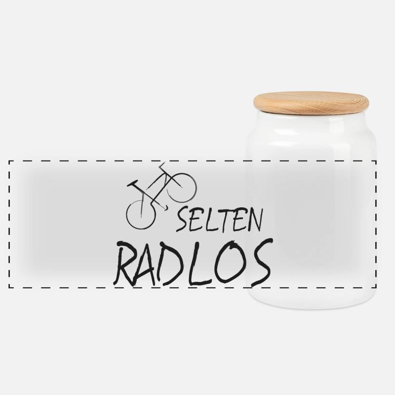 Selten Radlos Radfahren Sprüche lustig Geschenk - Panorama Keksdose mit Holzdeckel - Weiß