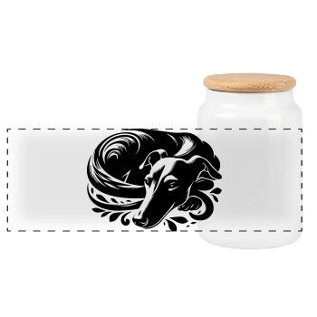 Galgo - Boîte à biscuits avec couvercle en bois - blanc - Devant