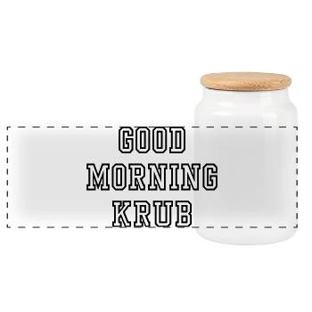 Good morning krub - Boîte à biscuits avec couvercle en bois - blanc - Devant