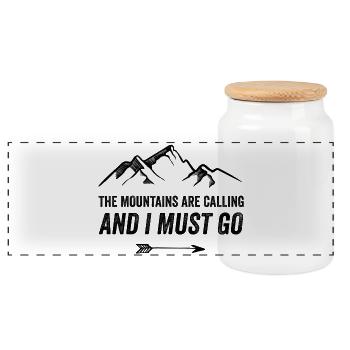Les montagnes m’appellent et je dois y aller - Boîte à biscuits avec couvercle en bois - blanc - Devant