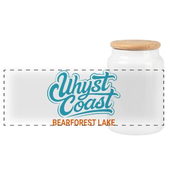 Uhyst Coast Spree Bärwalder See Bearforest Lake bl - Panorama Keksdose mit Holzdeckel - Weiß - Vorne