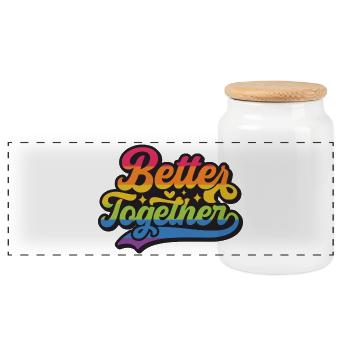 LGBT Pride Month - Gemeinsam besser - Panorama Keksdose mit Holzdeckel - Weiß - Vorne