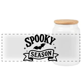 Spooky Season - Panorama Keksdose mit Holzdeckel - Weiß - Vorne