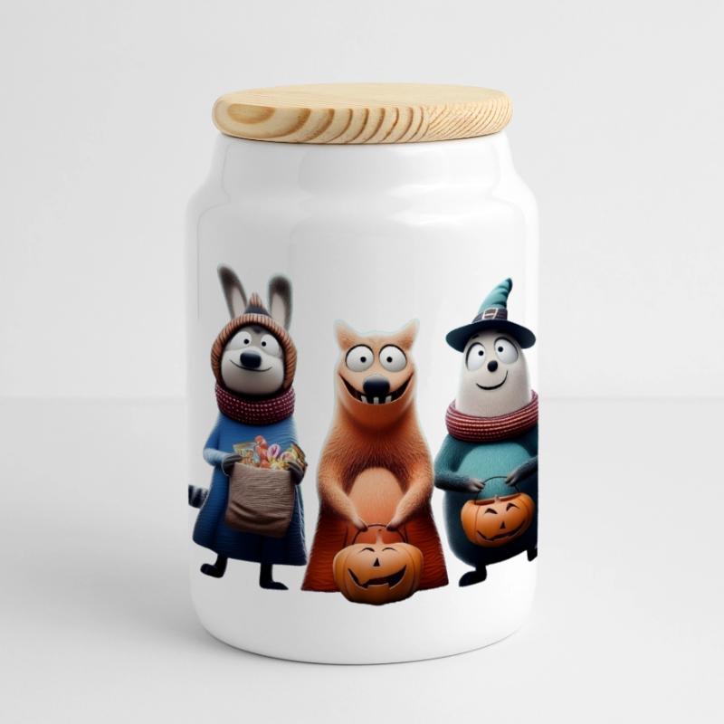 Halloween Squad – Süßes oder Saures Wooligans Panorama Keksdose mit Holzdeckel