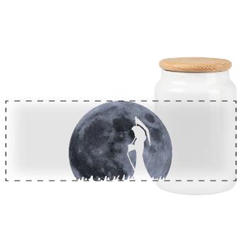 Death Rises with the Moon - Panoramic Cookie Jar with Wooden Lid - white - Front