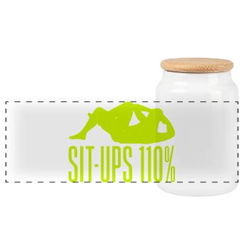 Fitness Fanatics Sit-Ups 110% Calisthenics Gym - Panorama Keksdose mit Holzdeckel - Weiß - Vorne