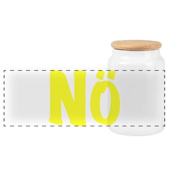 Nö in neongelb - Neon Nein Nope Kein Bock - Panorama Keksdose mit Holzdeckel - Weiß - Vorne