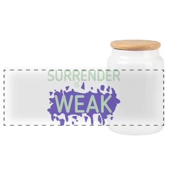 Devotion is weak splash - Panoramic Cookie Jar with Wooden Lid - white - Front