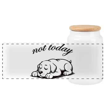 Pas aujourd’hui labrador retriver sommeil - Boîte à biscuits avec couvercle en bois - blanc - Devant