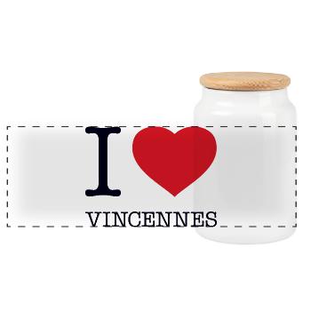 I love Vincennes - Panoramic Cookie Jar with Wooden Lid - white - Front