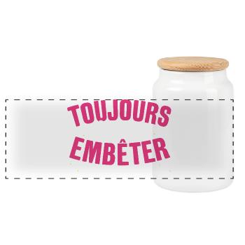 Toujours Là Pour Embêter et Protéger Cadeau Frère - Panoramic Cookie Jar with Wooden Lid - white - Front