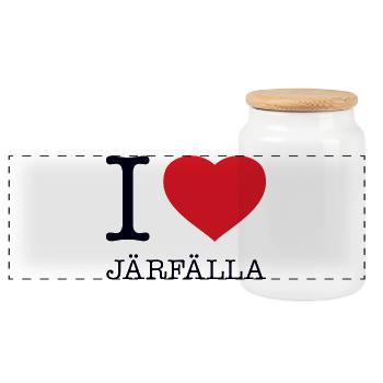J’adore Järfälla - Boîte à biscuits avec couvercle en bois - blanc - Devant