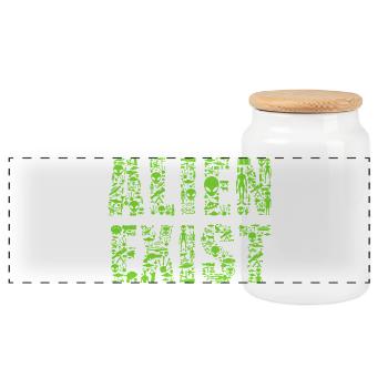 Alien Existe Chemise de science-fiction OVNI - Boîte à biscuits avec couvercle en bois - blanc - Devant