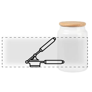 Garlic press or spaetzle press - Panoramic Cookie Jar with Wooden Lid - white - Front