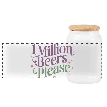 Un million de bières s’il vous plaît - Meme de boisson drôle - Boîte à biscuits avec couvercle en bois - blanc - Devant