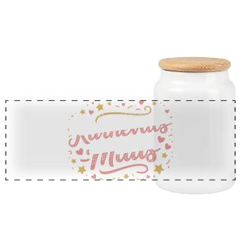 Karnevalsmaus Karneval Köln Kölner Karnevals Maus - Panorama Keksdose mit Holzdeckel - Weiß - Vorne