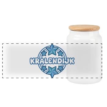 Holidays Kralendijk - Panoramic Cookie Jar with Wooden Lid - white - Front