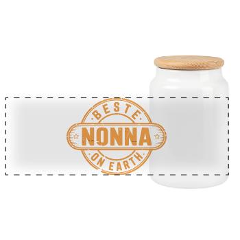 Meilleur cadeau italien Nonna Mamie - Boîte à biscuits avec couvercle en bois - blanc - Devant