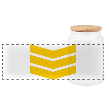 Chevron Stack Fettes Muster - Panorama Keksdose mit Holzdeckel - Weiß - Vorne
