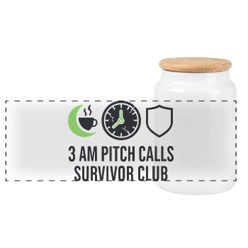 Startup-gründer Survivor Burnout Recover - Panorama Keksdose mit Holzdeckel - Weiß - Vorne